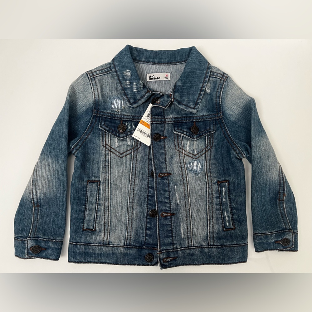 Epic Threads Rugged Toddler Jean Jacket, Toddler 4T, Medium Blue Wash